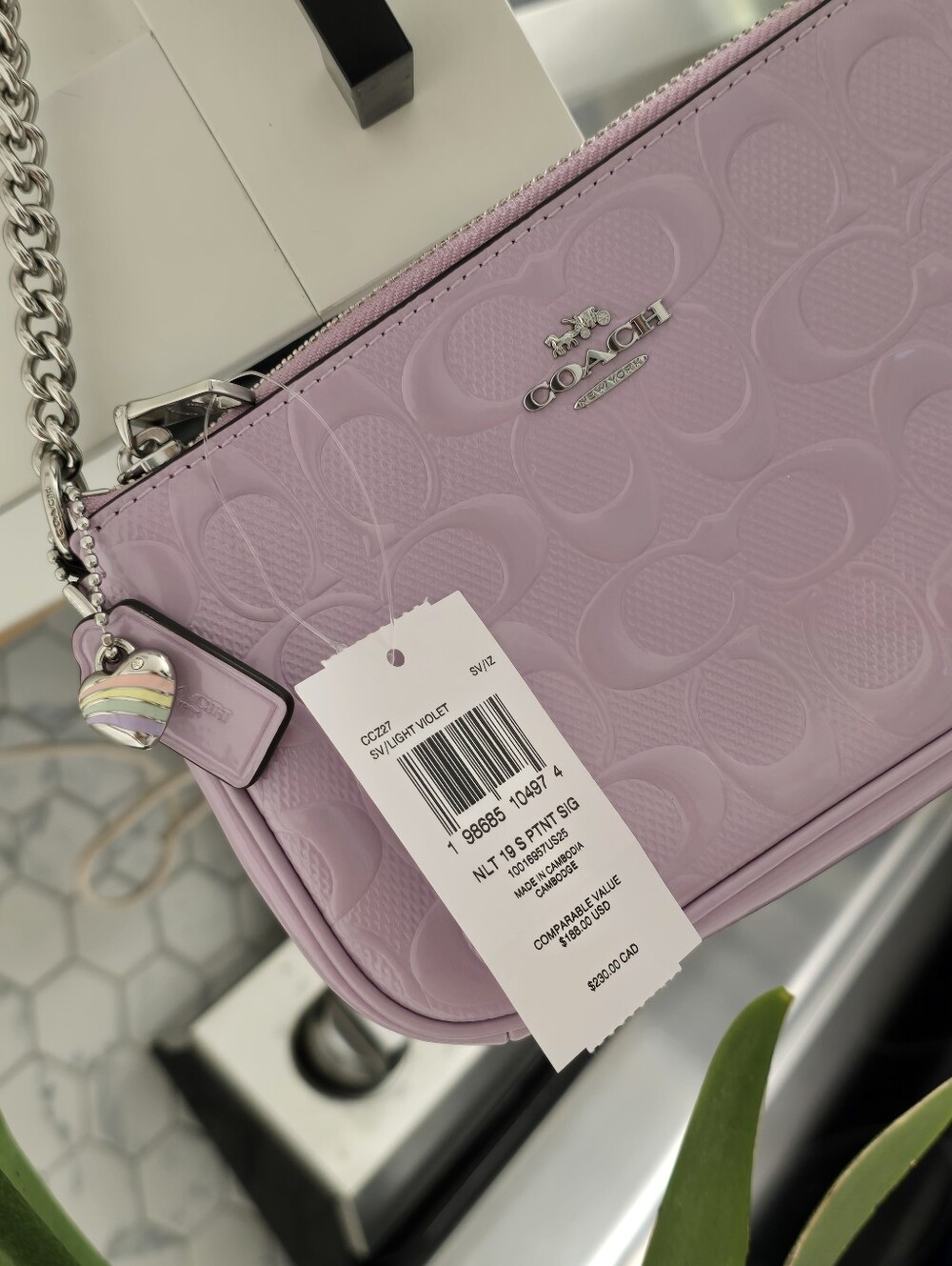 NWT Coach Nolita 19 Siver/violet - Picture 4 of 16